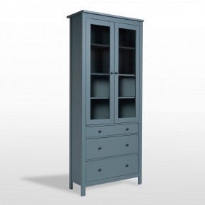 2.08.07.130.6 САГА шкаф с витриной 90 темно-бирюзовый RU в Лысьве - lysva.ok-mebel.com | фото