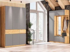 АВИНЬОН Прихожая Пенал (Дуб Крафт золотой/Графит серый) в Лысьве - lysva.ok-mebel.com | фото 4