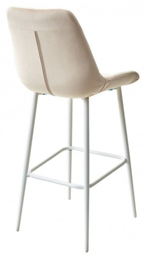 Барный стул ХОФМАН, цвет H-06 Бежевый, велюр / белый каркас М-City в Лысьве - lysva.ok-mebel.com | фото 4