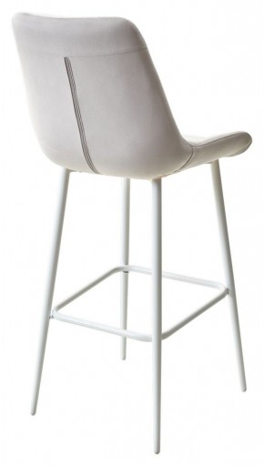 Барный стул ХОФМАН, цвет H-09 Светло-серый, велюр / белый каркас М-City в Лысьве - lysva.ok-mebel.com | фото 4