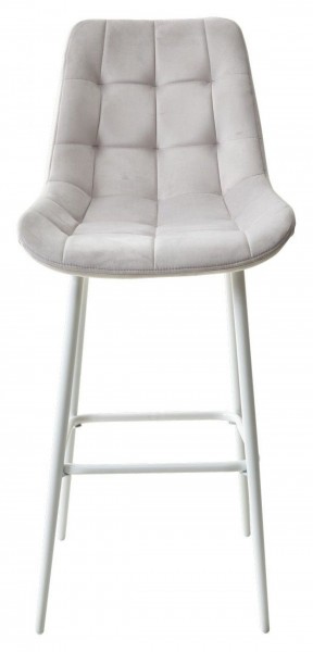 Барный стул ХОФМАН, цвет H-09 Светло-серый, велюр / белый каркас М-City в Лысьве - lysva.ok-mebel.com | фото 6