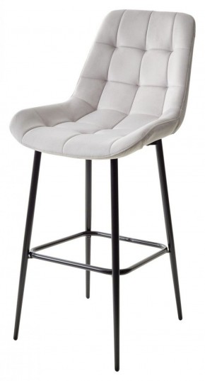 Барный стул ХОФМАН, цвет H-09 Светло-серый, велюр / черный каркас М-City в Лысьве - lysva.ok-mebel.com | фото