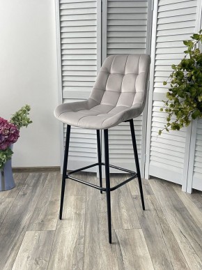 Барный стул ХОФМАН, цвет H-09 Светло-серый, велюр / черный каркас М-City в Лысьве - lysva.ok-mebel.com | фото 2