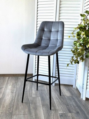 Барный стул ХОФМАН, цвет H-14 Серый, велюр / черный каркас М-City в Лысьве - lysva.ok-mebel.com | фото 3
