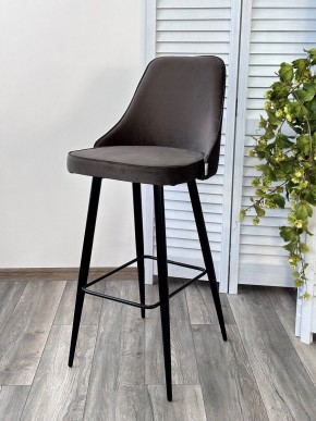 Барный стул NEPAL-BAR ГРАФИТ #14, велюр/ черный каркас (H=78cm) М-City в Лысьве - lysva.ok-mebel.com | фото 6