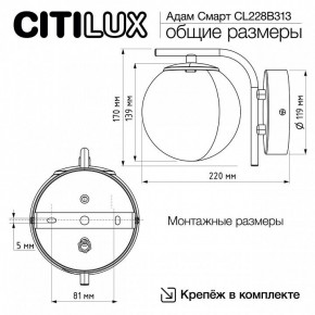 Бра Citilux Адам Смарт CL228B313 в Лысьве - lysva.ok-mebel.com | фото 8