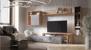 ДАЛЛАС Гостиная (модульная) цемент темный в Лысьве - lysva.ok-mebel.com | фото