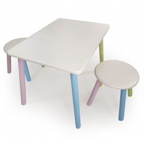 Детский комплект стол и два табурета круглых  (Белый, Белый, Цветной) в Лысьве - lysva.ok-mebel.com | фото 2