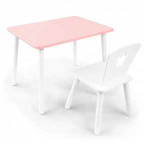 Детский комплект стол и стул «Корона» Rolti Baby (розовый/белый, массив березы/мдф) в Лысьве - lysva.ok-mebel.com | фото