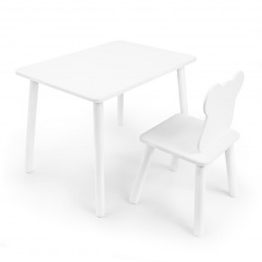 Детский комплект стол и стул «Мишка» Rolti Baby (белый/белый, массив березы/мдф) в Лысьве - lysva.ok-mebel.com | фото