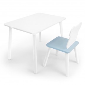Детский комплект стол и стул «Мишка» Rolti Baby (белый/голубой, массив березы/мдф) в Лысьве - lysva.ok-mebel.com | фото