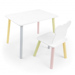 Детский комплект стол и стул «Мишка» Rolti Baby (белый/цветной, массив березы/мдф) в Лысьве - lysva.ok-mebel.com | фото