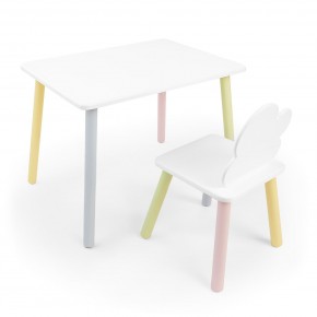 Детский комплект стол и стул «Облачко» Rolti Baby (белый/цветной, массив березы/мдф) в Лысьве - lysva.ok-mebel.com | фото