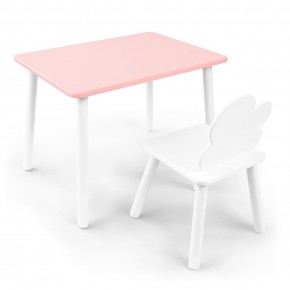 Детский комплект стол и стул «Облачко» Rolti Baby (розовый/белый, массив березы/мдф) в Лысьве - lysva.ok-mebel.com | фото