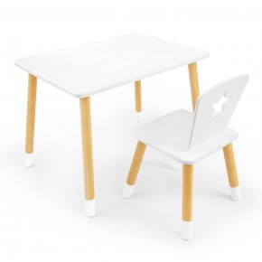 Детский комплект стол и стул «Звезда» Rolti Baby (белый/береза, массив березы/мдф) в Лысьве - lysva.ok-mebel.com | фото