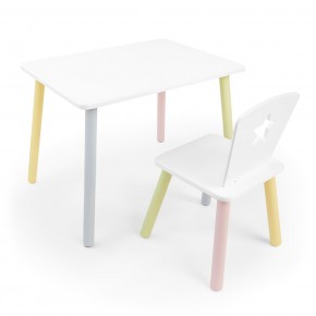 Детский комплект стол и стул «Звезда» Rolti Baby (белый/цветной, массив березы/мдф) в Лысьве - lysva.ok-mebel.com | фото
