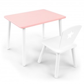 Детский комплект стол и стул «Звезда» Rolti Baby (розовый/белый, массив березы/мдф) в Лысьве - lysva.ok-mebel.com | фото