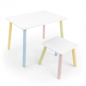 Детский комплект стол и табурет Rolti Baby (белая столешница/белое сиденье/цветные ножки) в Лысьве - lysva.ok-mebel.com | фото