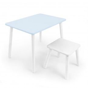 Детский комплект стол и табурет Rolti Baby (голубая столешница/белое сиденье/белые ножки) в Лысьве - lysva.ok-mebel.com | фото