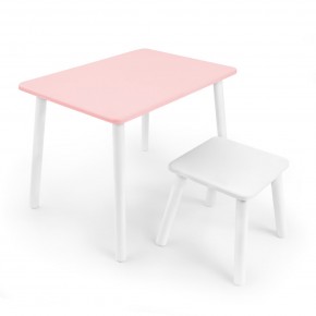 Детский комплект стол и табурет Rolti Baby (розовая столешница/белое сиденье/белые ножки) в Лысьве - lysva.ok-mebel.com | фото