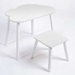 Детский комплект стол ОБЛАЧКО  и табурет Rolti Baby (белая столешница/белое сиденье/белые ножки) в Лысьве - lysva.ok-mebel.com | фото
