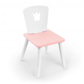Детский стул Rolti Baby «Корона» (белый/розовый/белый, массив березы/мдф) в Лысьве - lysva.ok-mebel.com | фото