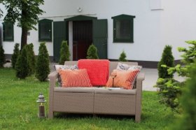 Диван пластиковый Корфу (Corfu love seat) капучино - песок в Лысьве - lysva.ok-mebel.com | фото 3