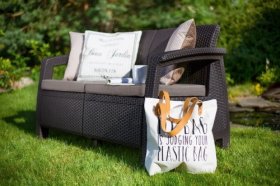 Диван пластиковый Корфу (Corfu love seat) коричневый - серо-бежевый* в Лысьве - lysva.ok-mebel.com | фото 3