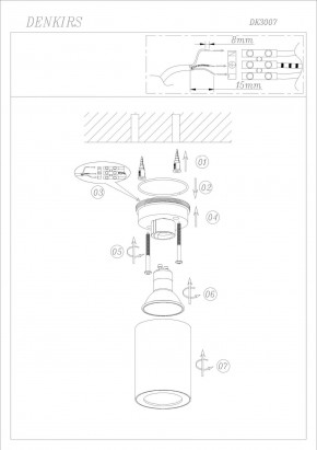 DK3007-BK Накладной светильник влагозащ., IP 44, 15 Вт, GU10, черный, алюминий в Лысьве - lysva.ok-mebel.com | фото 6