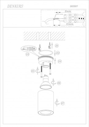 DK3007-BK Накладной светильник влагозащ., IP 44, 15 Вт, GU10, черный, алюминий в Лысьве - lysva.ok-mebel.com | фото