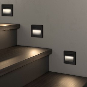 DK3050-BK Светильник встраиваемый в стену, IP 20, LED 3000, 1 Вт, черный пластик в Лысьве - lysva.ok-mebel.com | фото 3