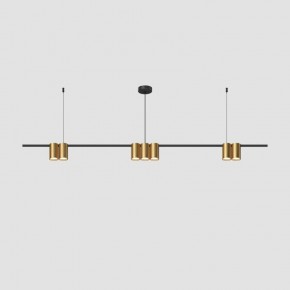 DK4063-BK+SG Подвесной светильник ORBIT, IP20, 7xGU10 LED до 15 Вт, черный + сатинированное золото, алюминий в Лысьве - lysva.ok-mebel.com | фото