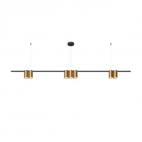 DK4063-BK+SG Подвесной светильник ORBIT, IP20, 7xGU10 LED до 15 Вт, черный + сатинированное золото, алюминий в Лысьве - lysva.ok-mebel.com | фото 3