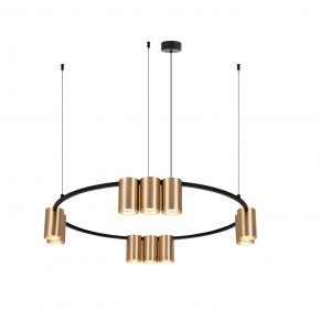 DK4065-BK+SG Подвесной светильник ORBIT , IP20, 10xGU10 LED до 15 Вт, черный + сатинированное золото, алюминий в Лысьве - lysva.ok-mebel.com | фото 3