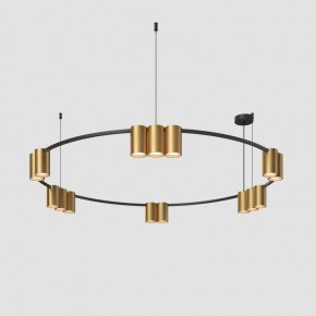 DK4067-BK+SG Подвесной светильник ORBIT, IP20, 15xGU10 LED, до 15 Вт, черный + сатинированное золото, алюминий в Лысьве - lysva.ok-mebel.com | фото