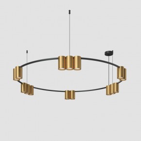 DK4067-BK+SG Подвесной светильник ORBIT, IP20, 15xGU10 LED, до 15 Вт, черный + сатинированное золото, алюминий в Лысьве - lysva.ok-mebel.com | фото 2