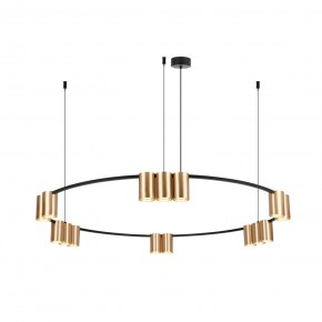 DK4067-BK+SG Подвесной светильник ORBIT, IP20, 15xGU10 LED, до 15 Вт, черный + сатинированное золото, алюминий в Лысьве - lysva.ok-mebel.com | фото 3