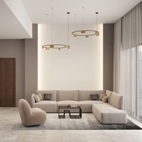 DK4067-BK+SG Подвесной светильник ORBIT, IP20, 15xGU10 LED, до 15 Вт, черный + сатинированное золото, алюминий в Лысьве - lysva.ok-mebel.com | фото 4