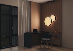 DK6606-BK Подвесной вертикальный светильник Veil со светодиодом H1700 d600 220V 48W 3000-6000K IP20 черный алюминий в Лысьве - lysva.ok-mebel.com | фото 5