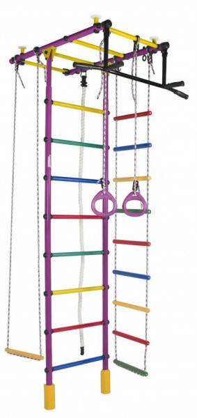 ДСК Атлант цв.фиолетовый радуга: турник, кольца, канат, трапеция, веревочная лестница в Лысьве - lysva.ok-mebel.com | фото 1