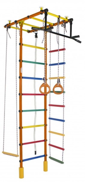 ДСК Атлант оранжевый радуга: турник, кольца, канат, трапеция, веревочная лестница в Лысьве - lysva.ok-mebel.com | фото 1