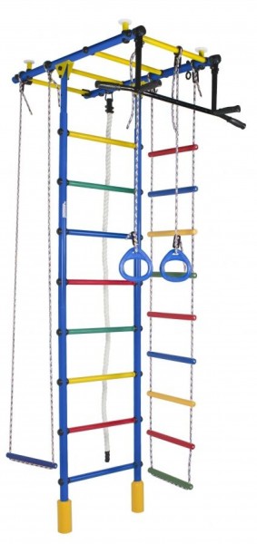 ДСК Атлант цв.синий радуга: турник, кольца, канат, трапеция, веревочная лестница в Лысьве - lysva.ok-mebel.com | фото