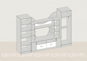 Гостиная Аллегро с 2 шкафами вариант-5 (Ясень светлый/тёмный) в Лысьве - lysva.ok-mebel.com | фото 2