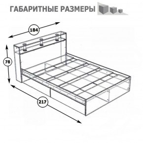 Камелия Кровать 1800, цвет белый, ШхГхВ 183,5х217х78,2 см., сп.м. 1800х2000 мм., без матраса, основание есть в Лысьве - lysva.ok-mebel.com | фото 4