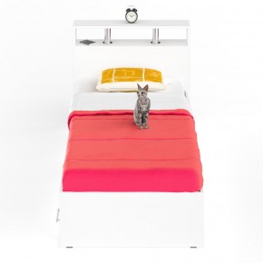 Камелия Кровать с ящиками 0900, цвет белый, ШхГхВ 93,5х217х78,2 см., сп.м. 900х2000 мм., без матраса, основание есть в Лысьве - lysva.ok-mebel.com | фото 3