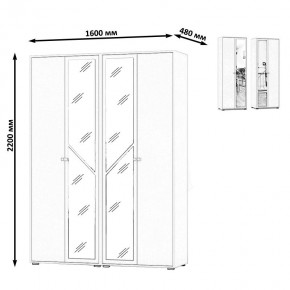 Камелия Шкаф 4-х створчатый, цвет дуб сонома, ШхГхВ 160х48х220 см., универсальная сборка, можно использовать как два отдельных шкафа в Лысьве - lysva.ok-mebel.com | фото 4