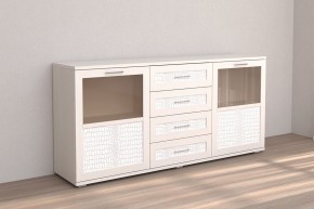 Кэт-4 Комодино (МДФ Бодега белая/Экокожа Caiman белый) в Лысьве - lysva.ok-mebel.com | фото
