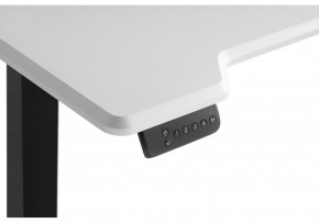Компьютерный стол Маркос с механизмом подъема 120х75х75 белая шагрень / черный в Лысьве - lysva.ok-mebel.com | фото 6