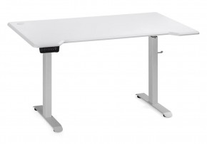 Компьютерный стол Маркос с механизмом подъема 140х80х75 белый / шагрень белая в Лысьве - lysva.ok-mebel.com | фото 2
