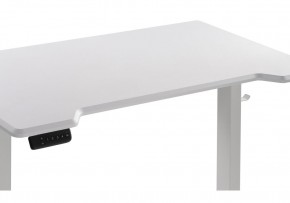Компьютерный стол Маркос с механизмом подъема 140х80х75 белый / шагрень белая в Лысьве - lysva.ok-mebel.com | фото 6